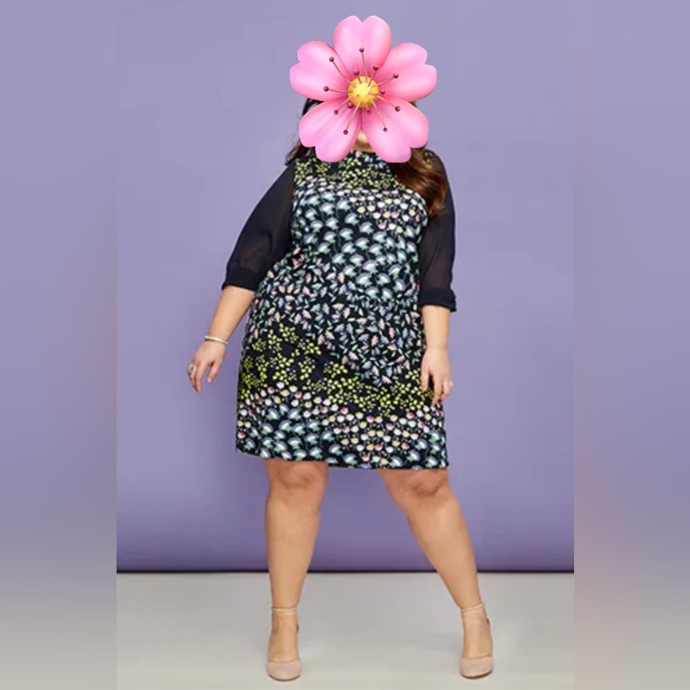 Nanette Nanette Lepore Floral Multi Navy Long Sleeve Dress | Women’s Size 16